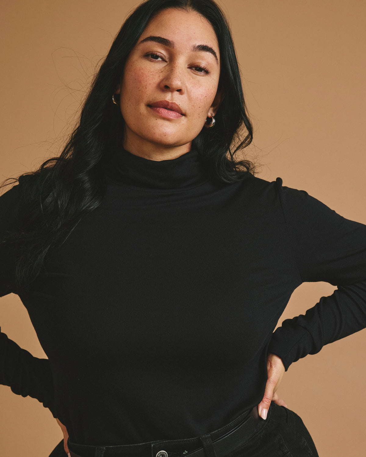 Cloud Rib Turtleneck Black