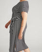 Crescent Breton Stripe Knot Dress Black/White Stripe