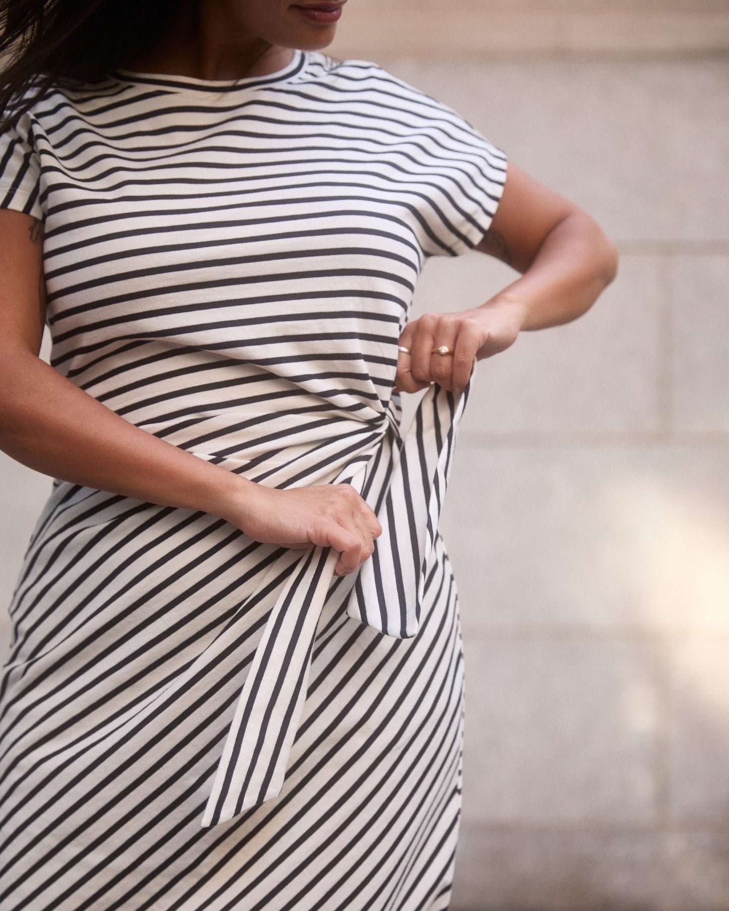 Crescent Breton Stripe Knot Dress
