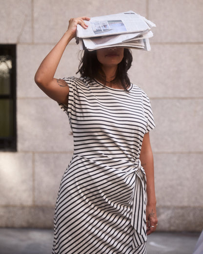 Crescent Breton Stripe Knot Dress