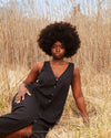 Islet Button-Down Linen Blend Maxi Dress