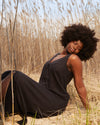 Islet Button-Down Linen Blend Maxi Dress