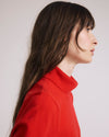 Savvy Fine Knit Turtleneck Sweater Top Lipstick