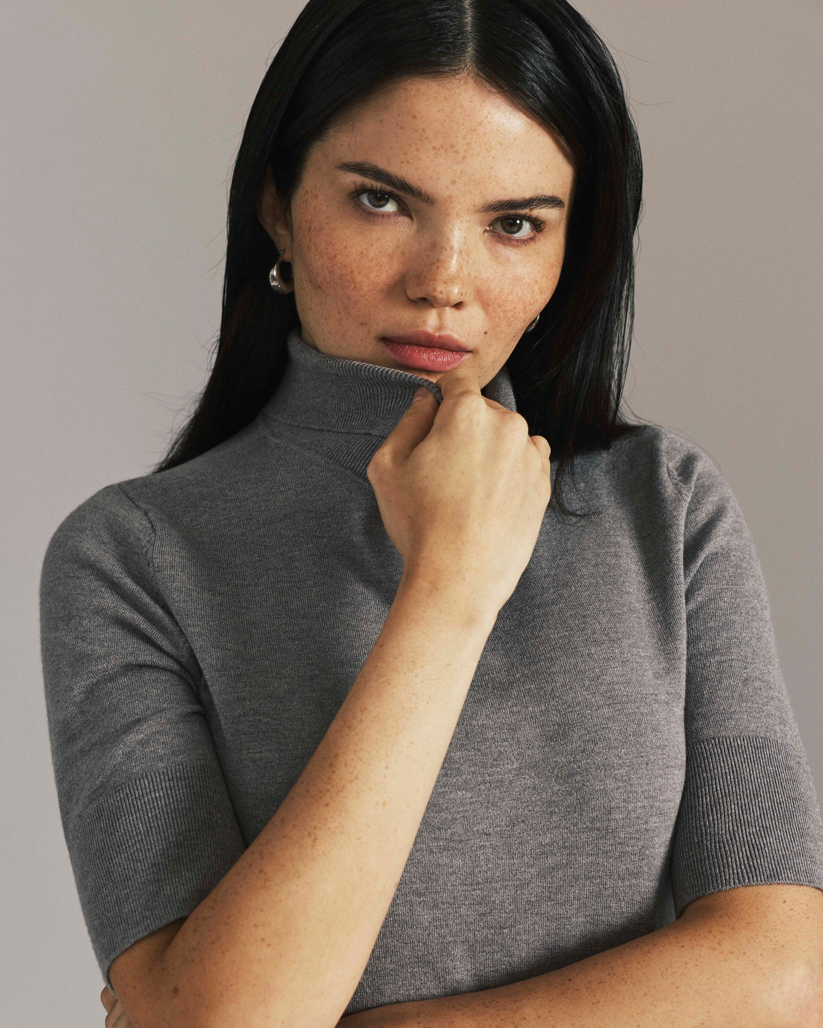 Savvy Fine Knit Turtleneck Sweater Top