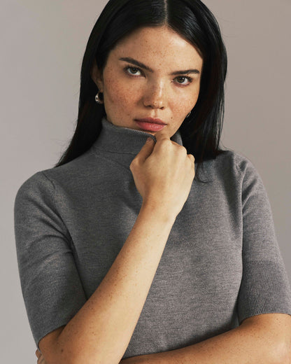 Savvy Fine Knit Turtleneck Sweater Top
