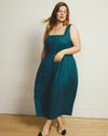Saulay Square Neck Linen Blend Midi Dress