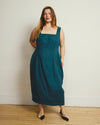 Saulay Square Neck Linen Blend Midi Dress