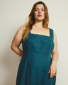 Saulay Square Neck Linen Blend Midi Dress