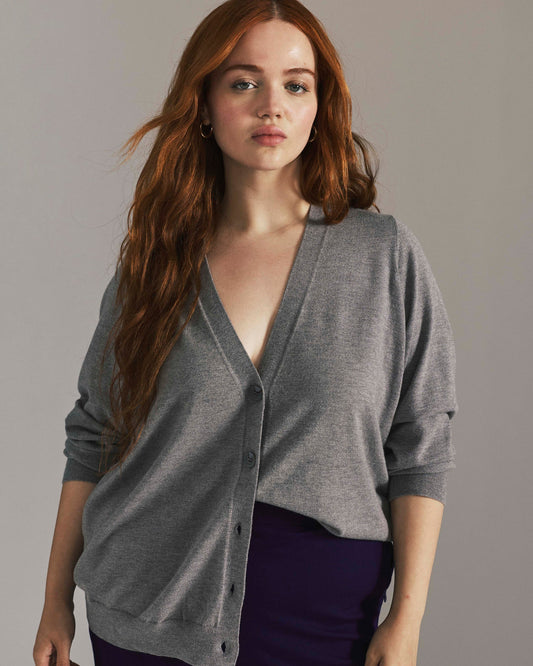 Savvy Fine Knit V-Neck Cardigan