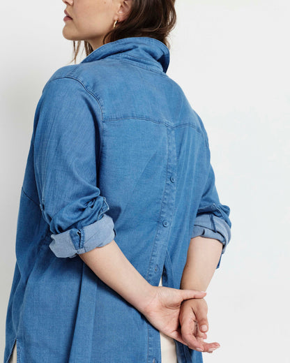 Button Back Tencel Chambray Shirt