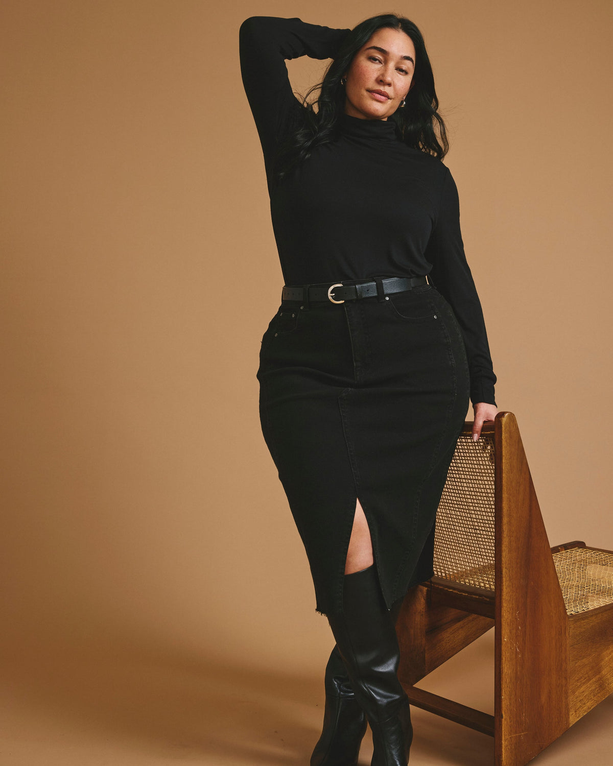 Cloud Rib Turtleneck Black