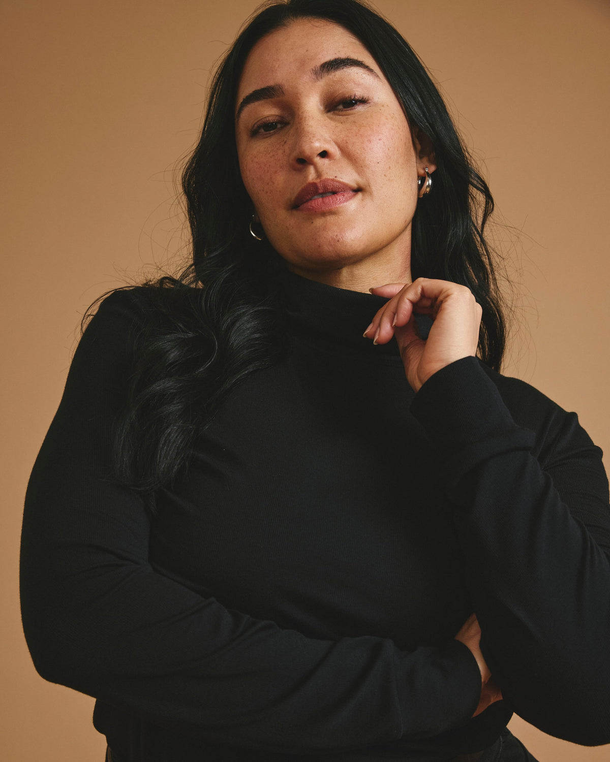 Cloud Rib Turtleneck Black