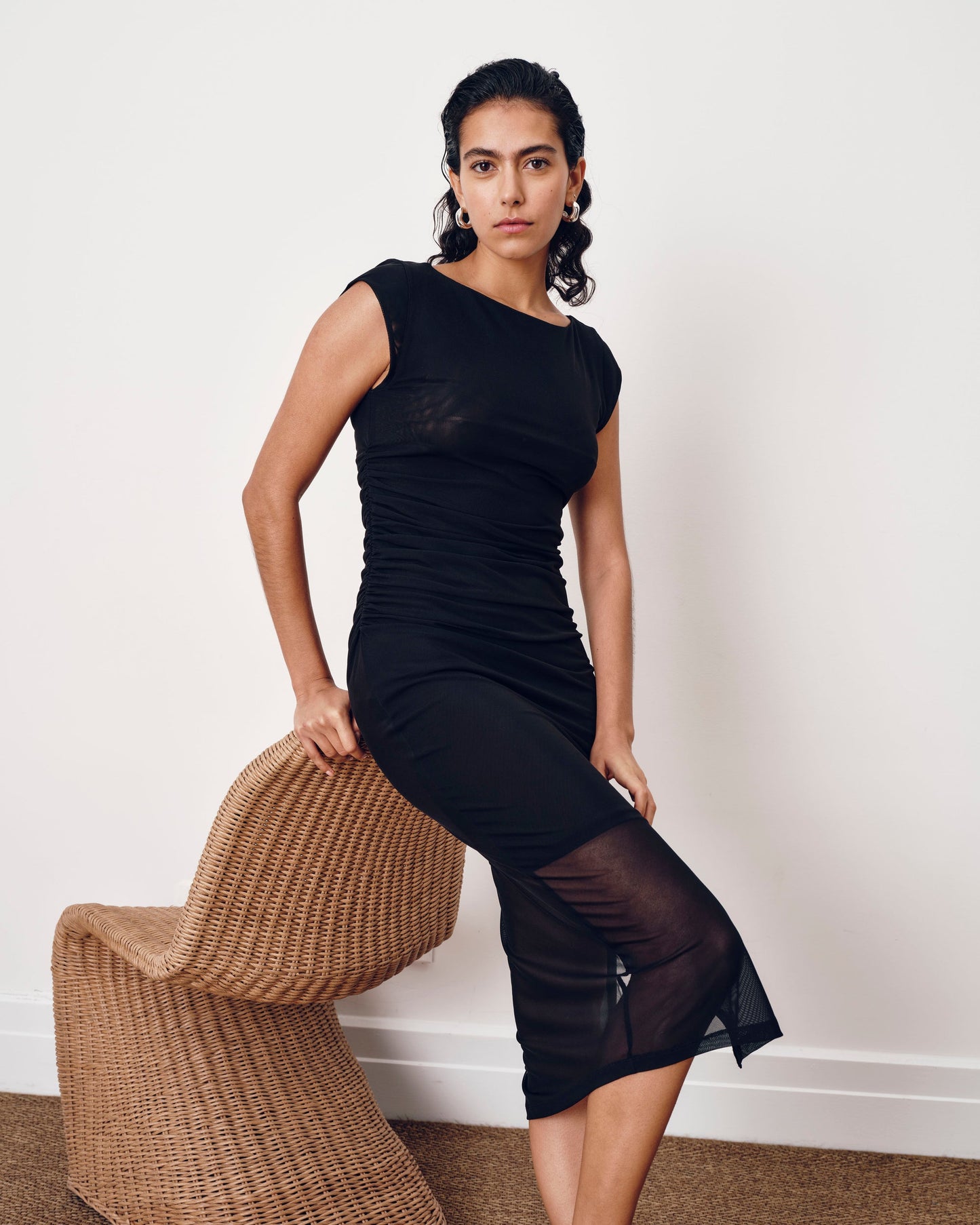 Oasis Mesh Dress Black