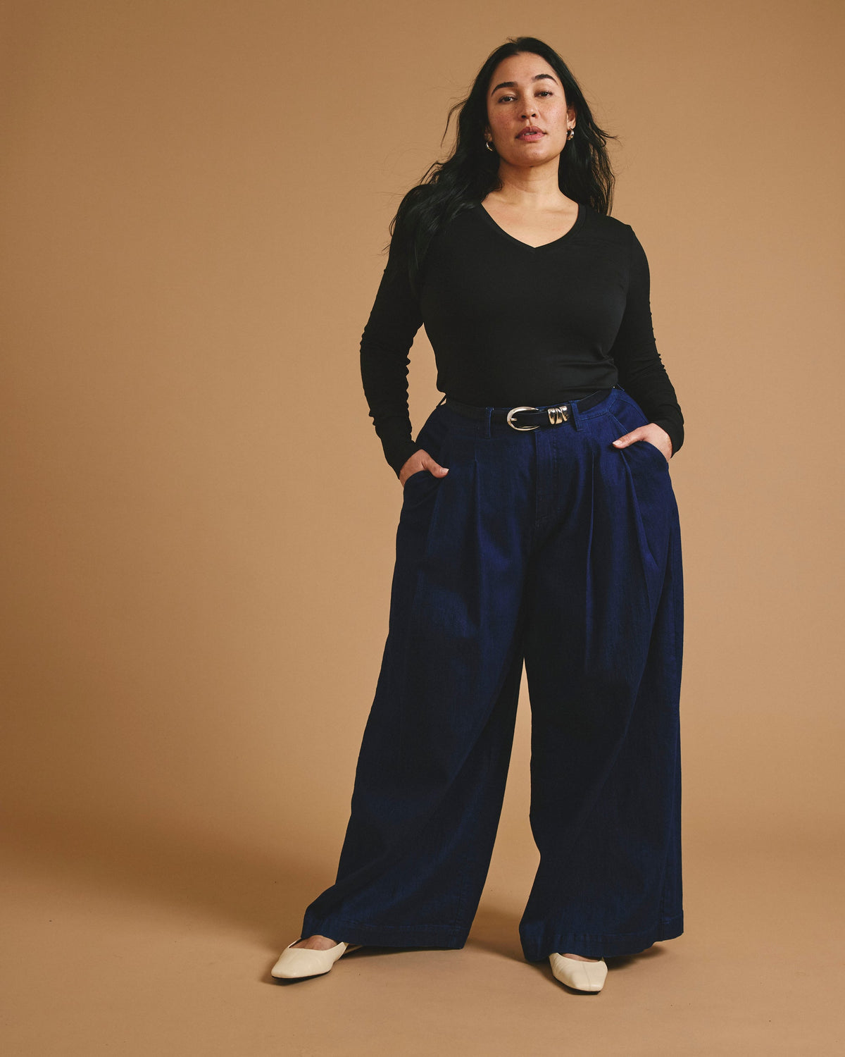 Cloud Rib Long Sleeve V-Neck Tee