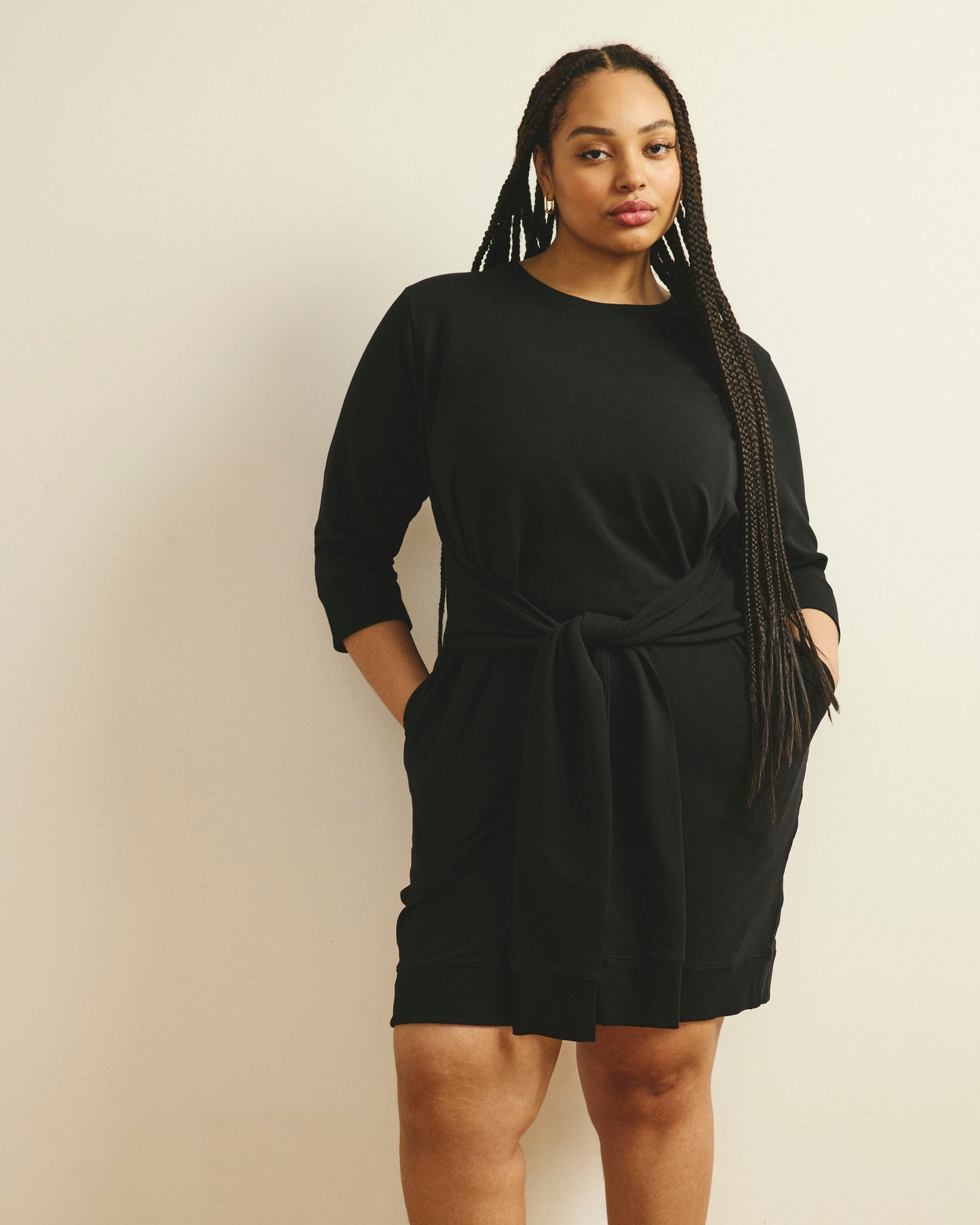 Misa Tie Sweatshirt Dress