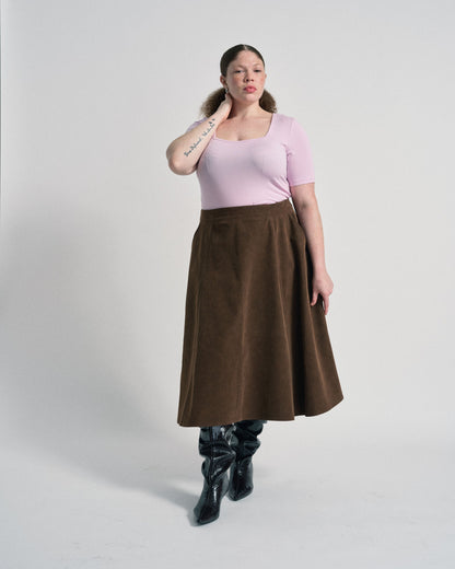 Cloud Rib Short Sleeve Square Neck Tee