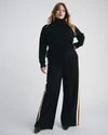 Stephanie Wide Leg Stripe Ponte Pants 30 Inch