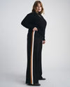 Stephanie Wide Leg Stripe Ponte Pants 30 Inch