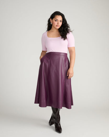 Cloud Rib Short Sleeve Square Neck Tee