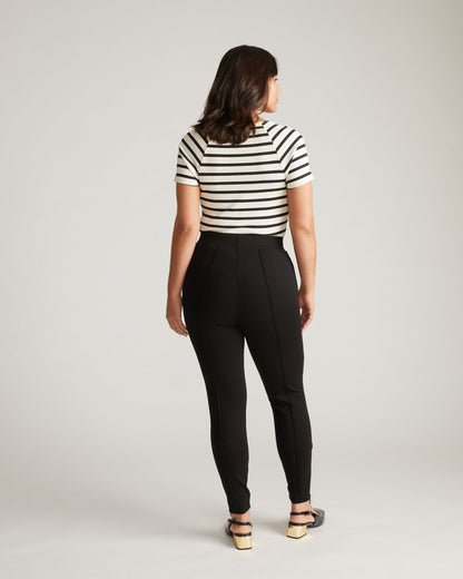 Moro Pintuck Pocket Ponte Pants Black