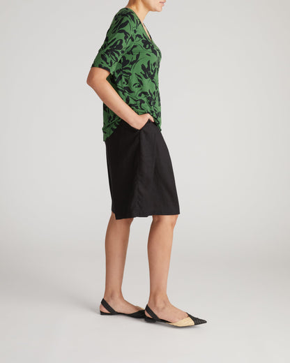 Lily Liquid Jersey V-Neck Stovepipe Tee