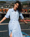 Alix Embroidered Linen Blend Shirtdress