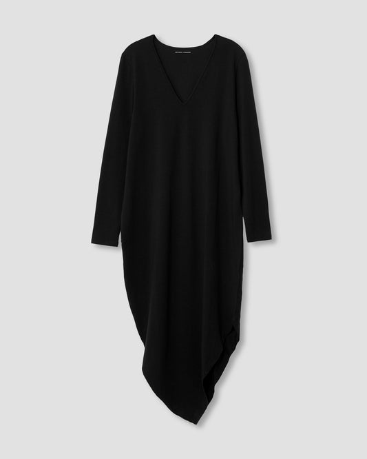 Iconic Long Sleeve V-Neck Geneva Dress Black
